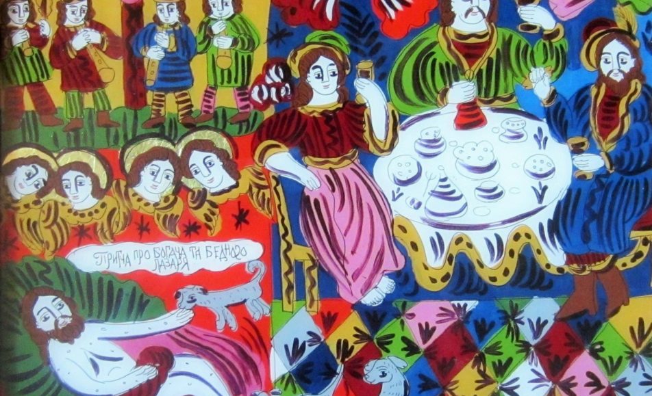 Народная икона на стекле